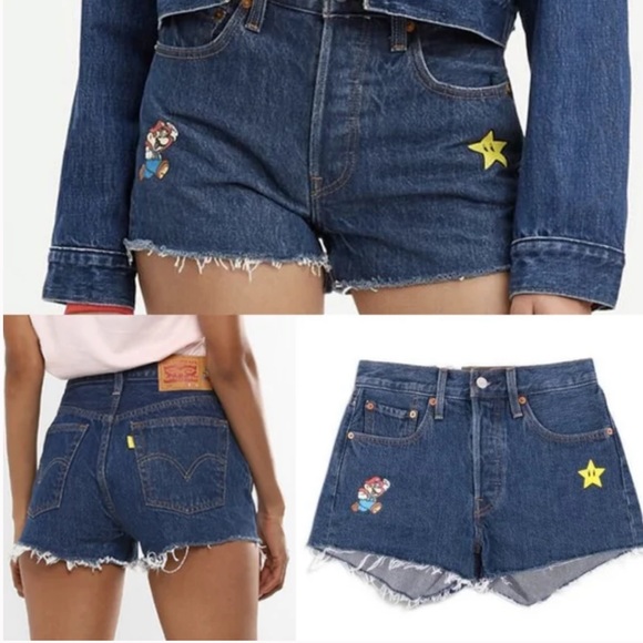 Levi's Pants - Super Mario × Levi's Collaboration LIMITED EDITION 501 Cut-off Women’s 27